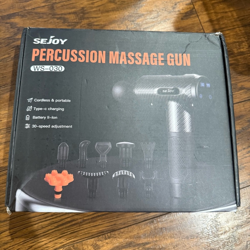 Sejoy Massage‎ Gun 30 Speeds Deep Tissue Muscle Massager with 10 Heads